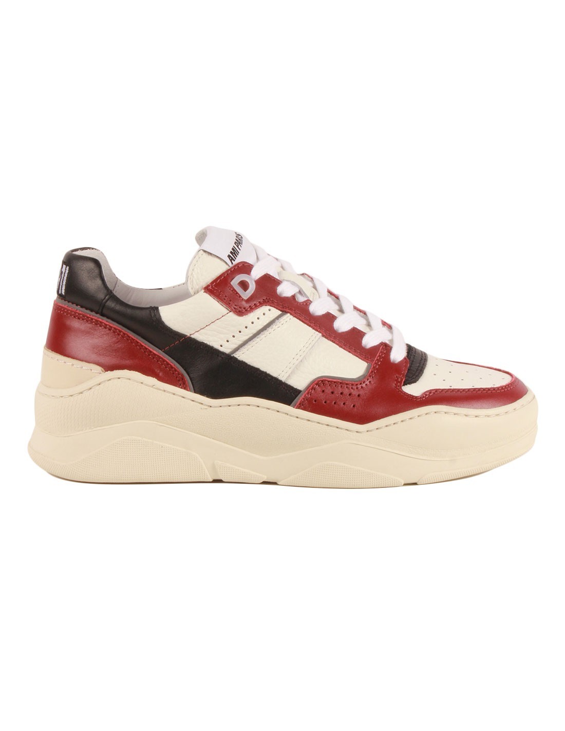 AMI PARIS low-top sneakers with thick sole in burgundy