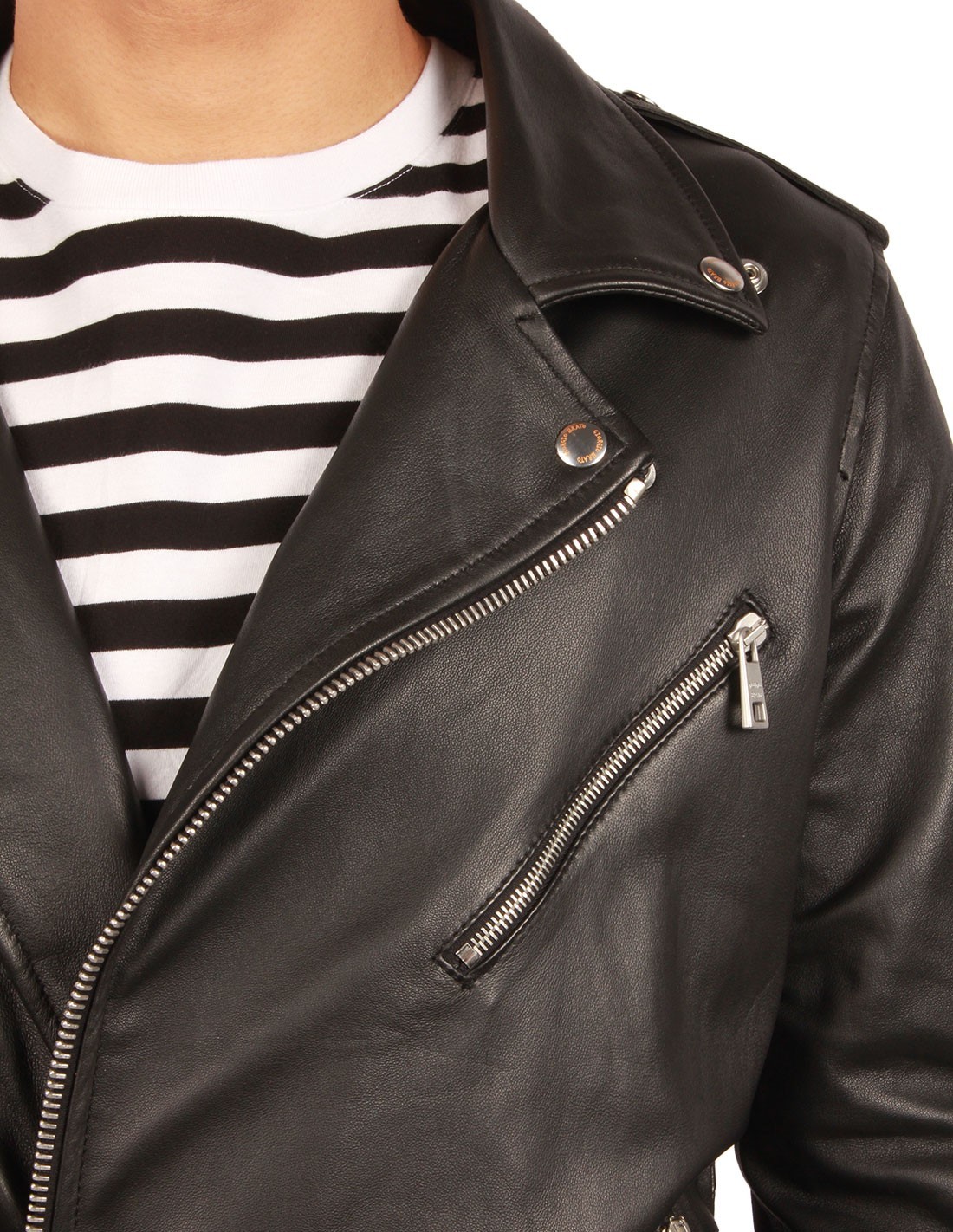 GIORGIO BRATO perfecto jacket in leather, in black