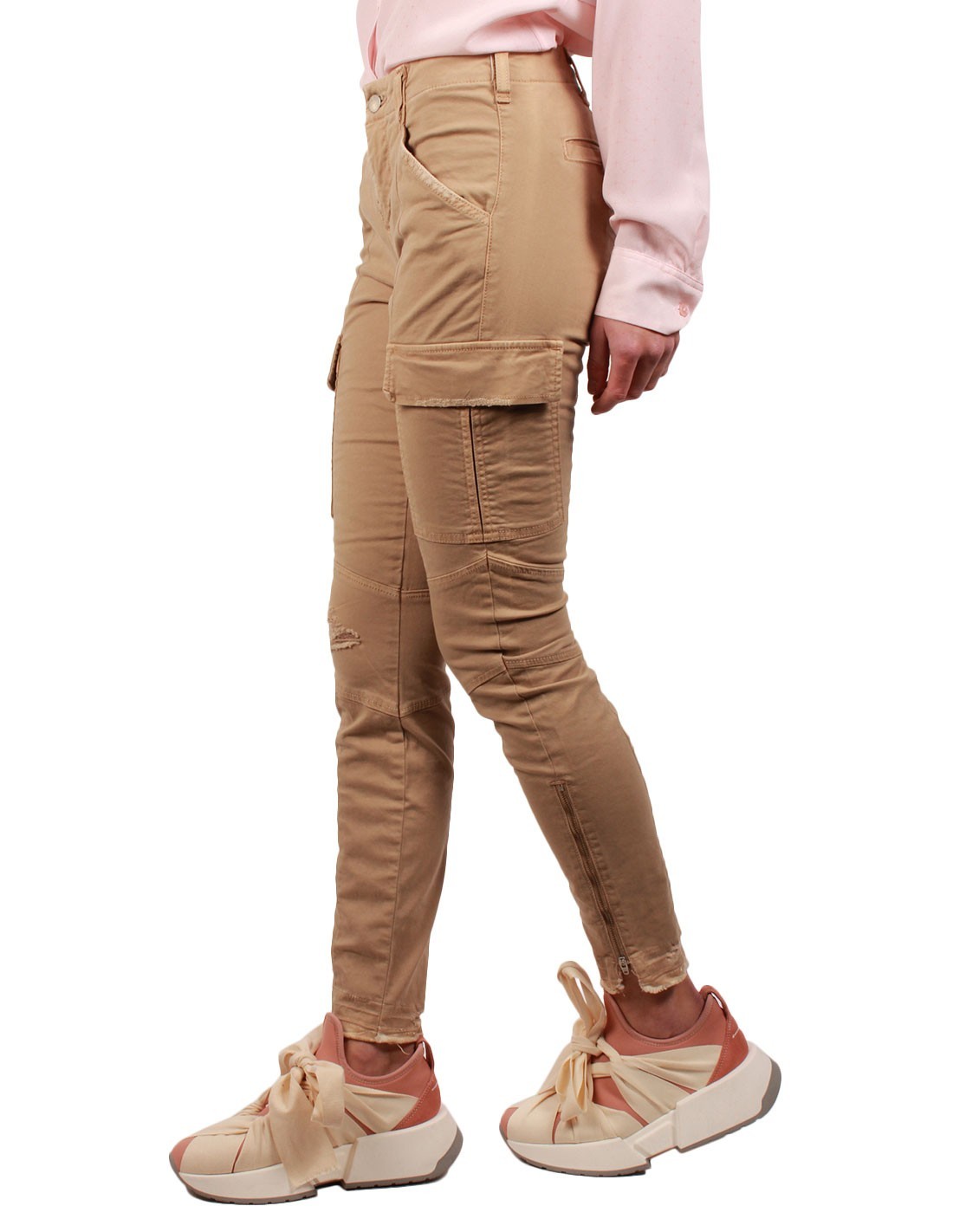 Beige Cargo Pants Women
 J BRAND cargo styled pants made in a beige stretched cotton