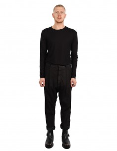 Black leather harem pants