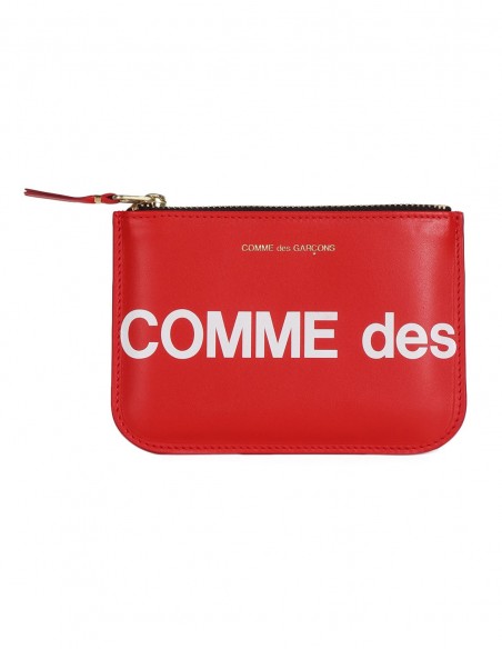 COMME DES GARCONS WALLET big red zipped wallet with logo, unisex