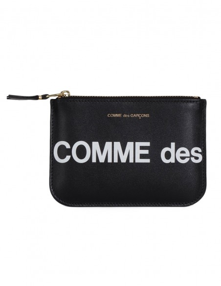 COMME DES GARCONS WALLET big black zipped wallet with logo