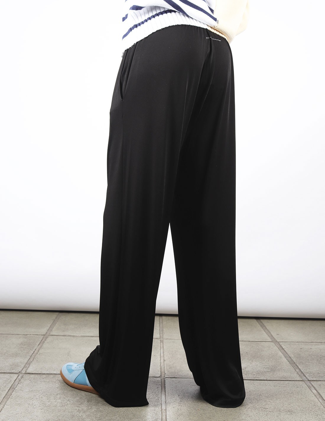 MM6 flowing black wide leg jogging pants