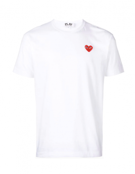 COMME DES GARCONS CDG PLAY white tee with red heart logo