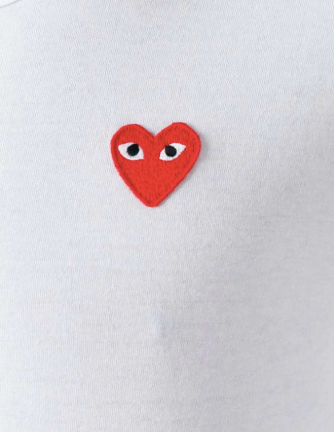COMME DES GARCONS PLAY white long sleeves tee red heart logo unisex