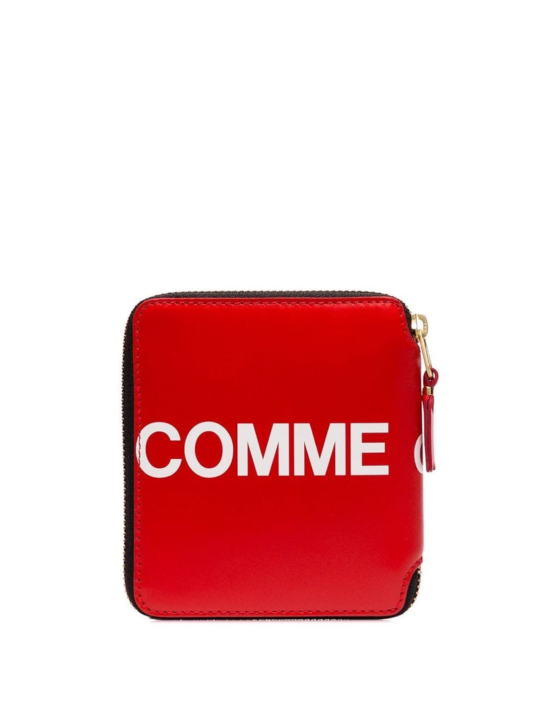 COMME DES GARCONS WALLET zipped red wallet with logo, unisex