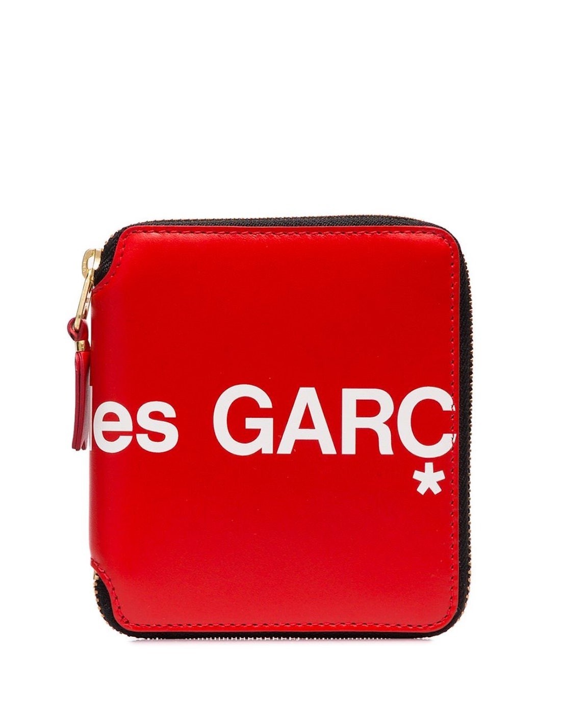 COMME DES GARCONS WALLET zipped red wallet with logo, unisex