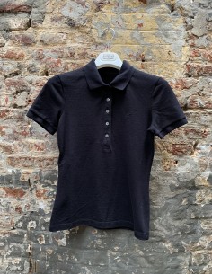 Navy Blue Embroidered Logo Short Sleeves Polo