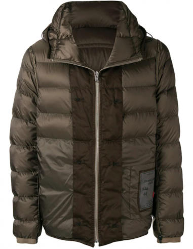 Brown Hooded Zipped Down Jacket