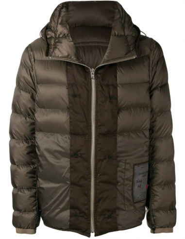 Doudoune Zippée à Capuche Marron