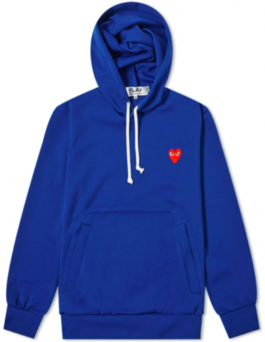 Blue hoody with red heart patch