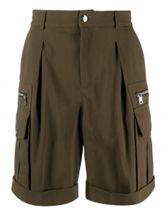Men's multi-pockets khaki cargo Bermuda shorts - SS21