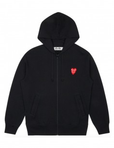 cdg play Zipped hoodie with two red hearts