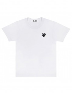 cdg play White tee with black heart