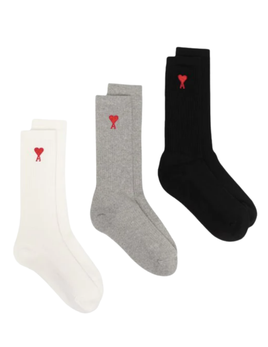 AMI PARIS ribbed trio socks with logo for men - SS21