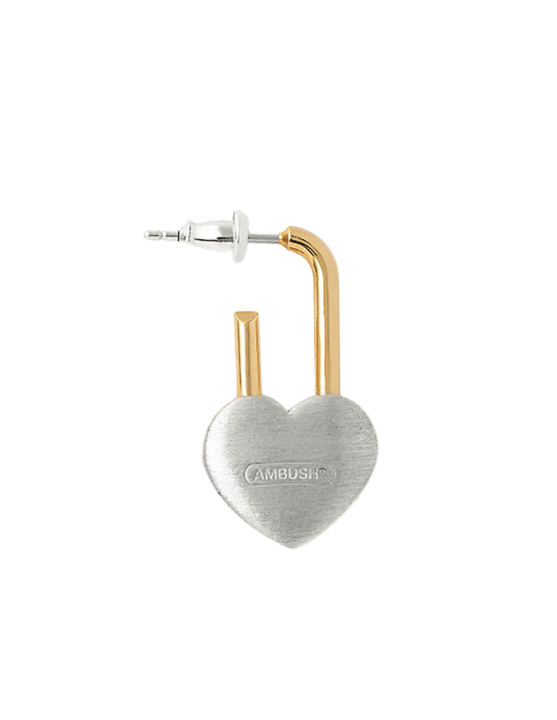 Bicolor AMBUSH single earring heart shape in silver - SS21