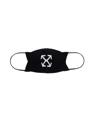 Masque motif croix "Arrows" OFF-WHITE en maille noire - SS21