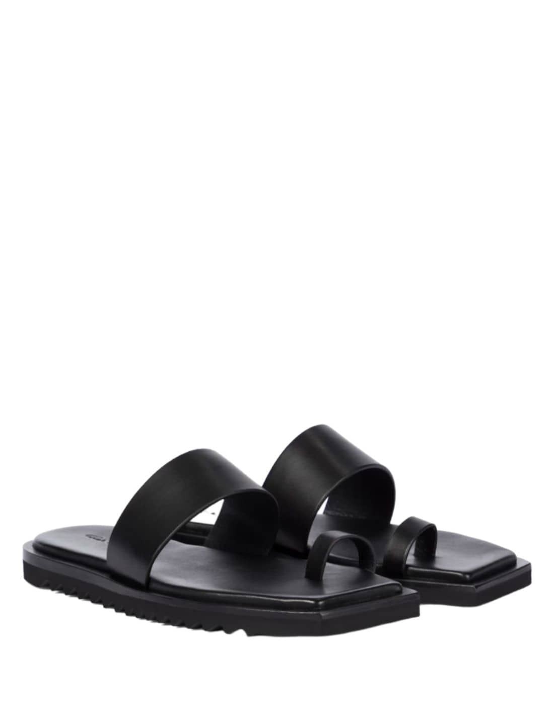 RICK OWENS black sandals with notched sole for women - SS21