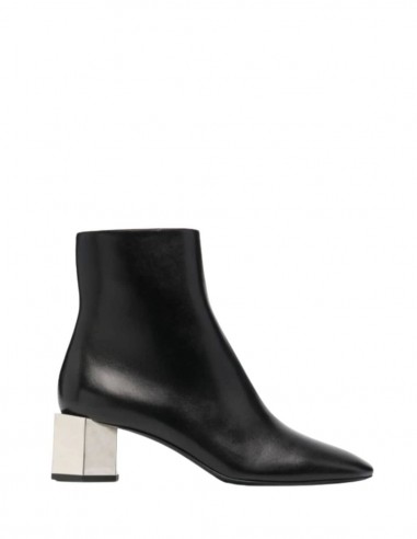 OFF-WHITE black boots with geometric heels in hexnut-shaped metal - SS21