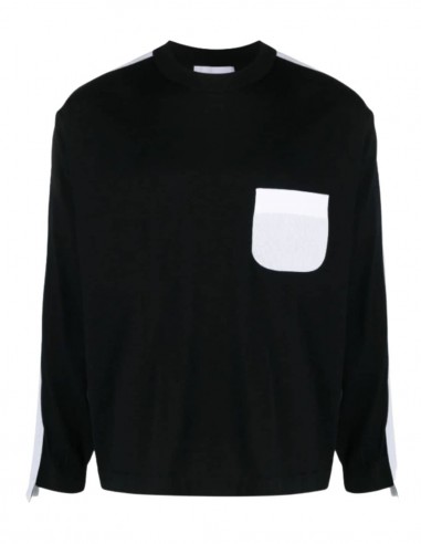 AMBUSH black and white sweater with front pocket for men - SS21