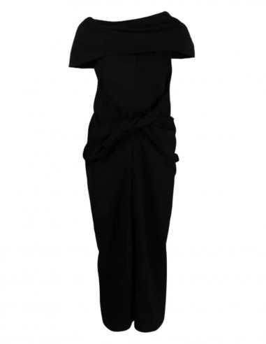 AMBUSH black dress with bow cowl neck - SS21