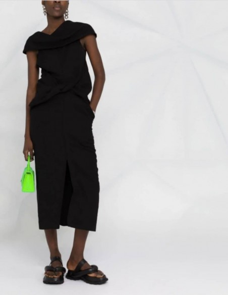 AMBUSH black dress with bow cowl neck - SS21