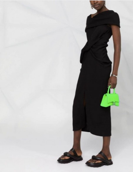 AMBUSH black dress with bow cowl neck - SS21