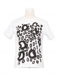 White COMME DES GARÇONS BLACK t-shirt with leopard print for men - SS21