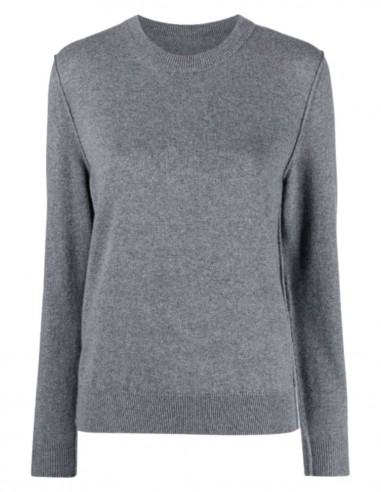 MAISON MARGIELA grey cashmere sweater with stitching for women - FW21