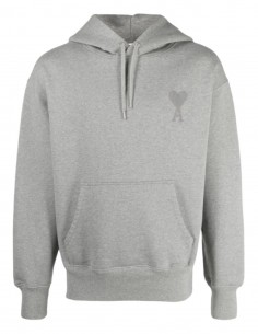 Sweatshirt oversize AMI PARIS gris logo "Ami de coeur" pour homme - FW21