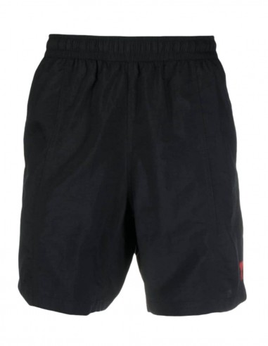 AMI PARIS black swim shorts with "Ami de coeur" logo for men - FW21