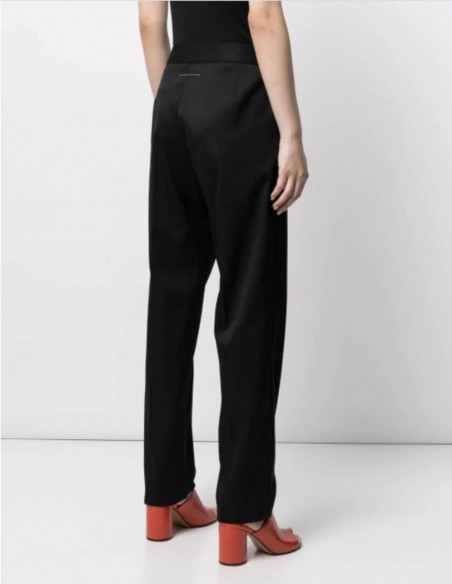 MM6 black suit trousers with side zip for women - FW21