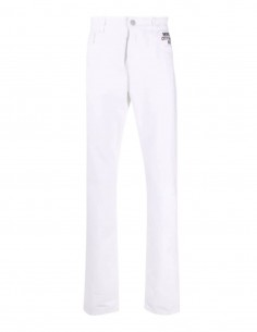 RAF SIMONS X Joy Division white slim jeans with patch for men - SS21
