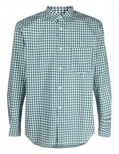 COMME DES GARÇONS green shirt with gingham check pattern for men - FW21