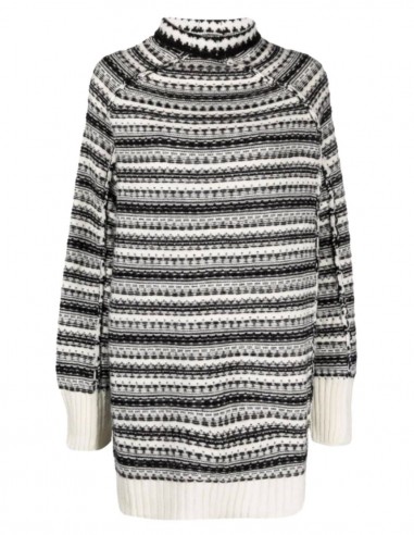 MM6 oversized black and white poncho-style sweater for women - FW21