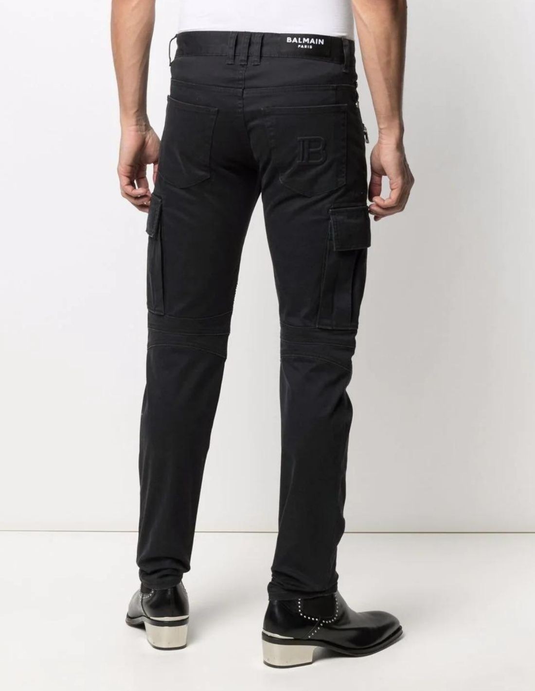 Balmain black biker cargo pants for -