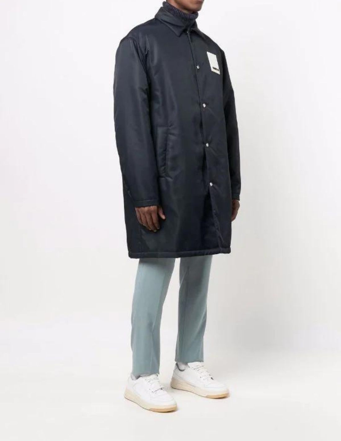 Oamc navy quilted nylon jacket for men - FW21
