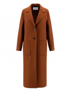 Long manteau Harris Wharf orange en laine vierge pour femme - FW21