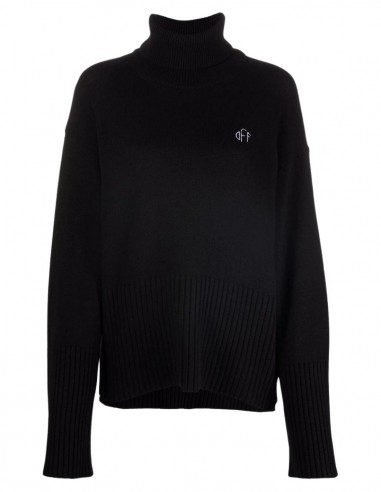 OFF-WHITE large black turtleneck sweater for women - FW21