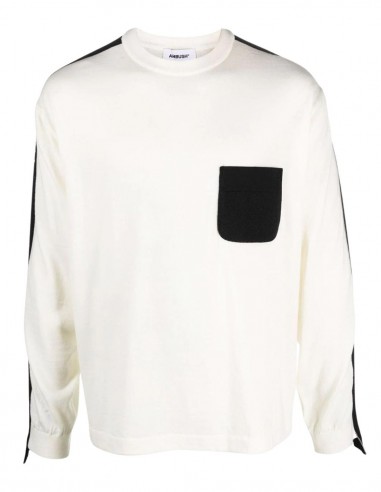 Ambush ecru sweater with contrasting pocket for men - FW21