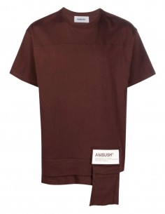 T-shirt marron logo blanc Ambush pour homme - FW21