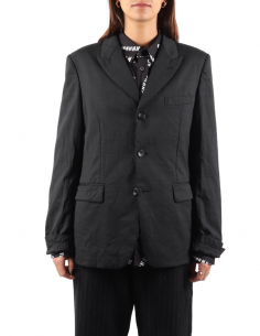 Unisex black blazer jacket with Comme des Garçons Black number print - FW21