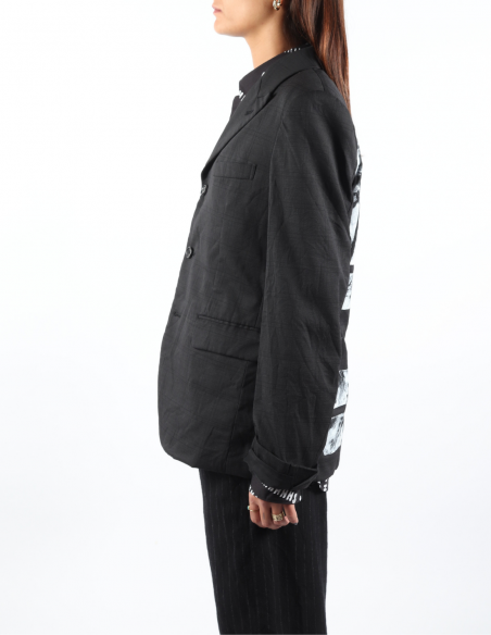 Unisex back blazer jacket with Comme des Garçons Black number print - FW21