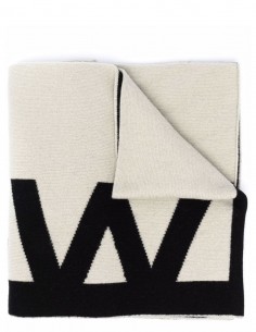 Large two-tone scarf made in wool with OFF-WHITE logo