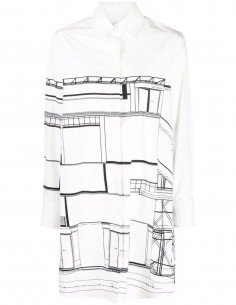 Robe chemise blanche motif palace OFF-WHITE - FW21