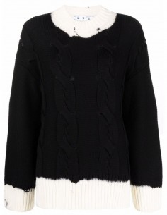 Two tone jumper in twisted knit -OFF-WHITE - FW21