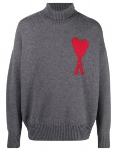 Grey Ami Paris virgin wool sweater for women and men - FW21