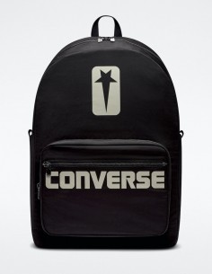RICK OWENS RODKR X CONVERSE black backpack in leather with logo