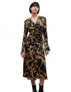 Silk satin midi dress GANNI for women - SS22