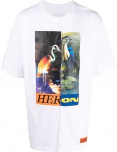 T-shirt blanc Split Light Herons HERON PRESTON pour homme - FW21